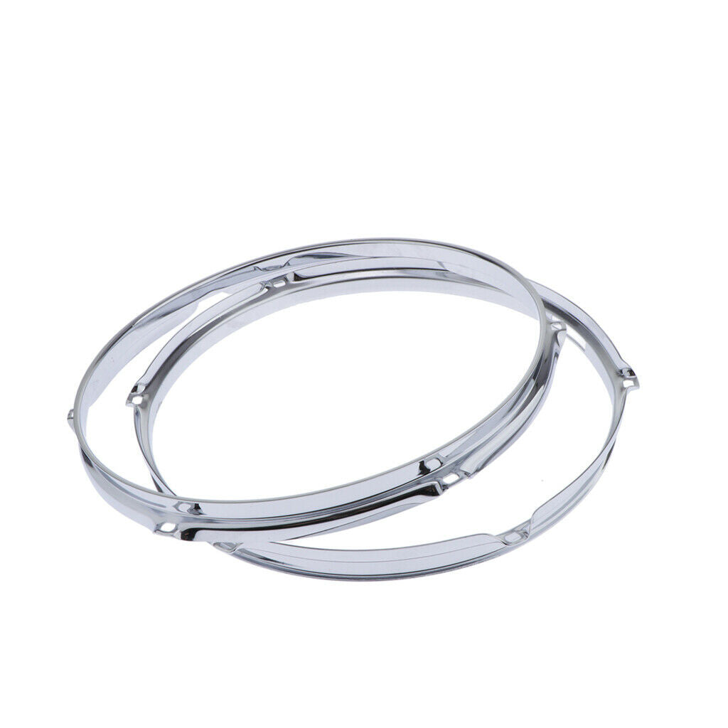 Heavy Duty 12 Inch 6 Lug Snare Drum Hoop Rim Batter Hoop 1.2Mm (Pack of 2)