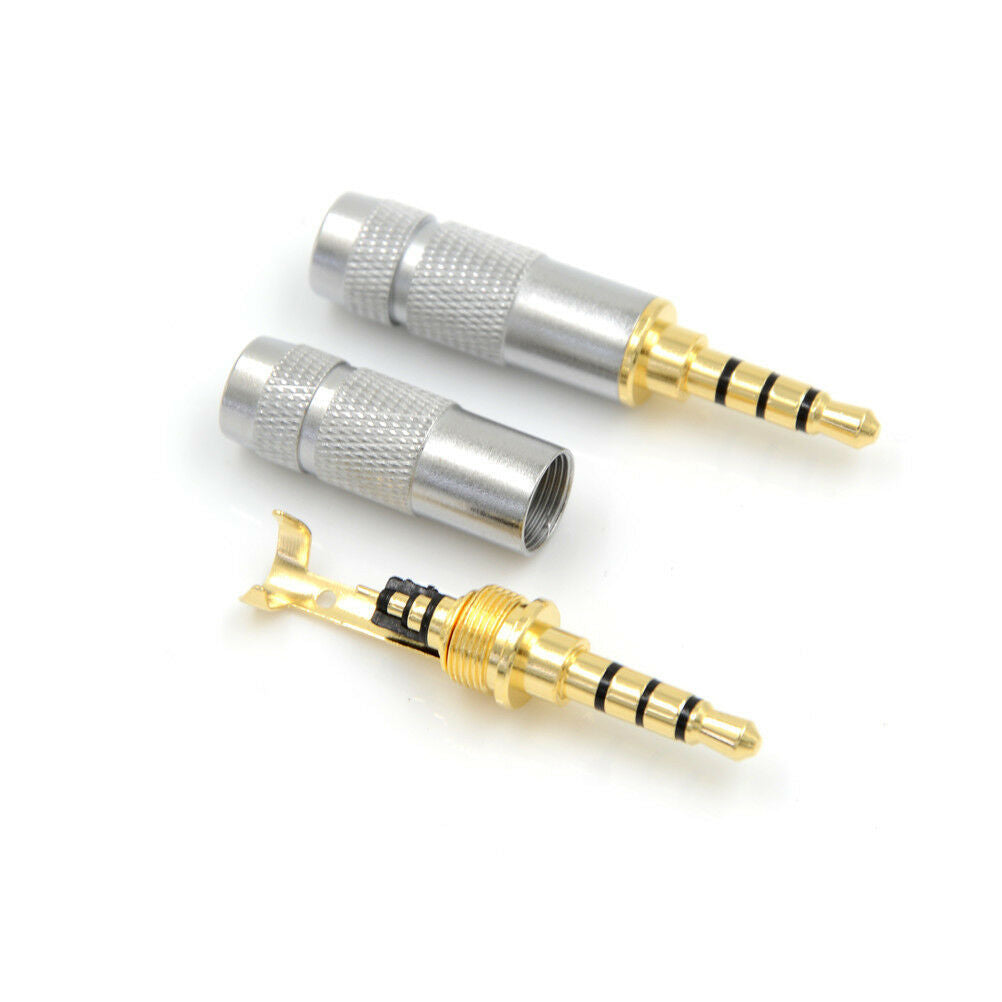 Fashion 4 Pole 3.5mm Stereo Headphone Male Plug Jack Audio Solders ConnectorDEAU
