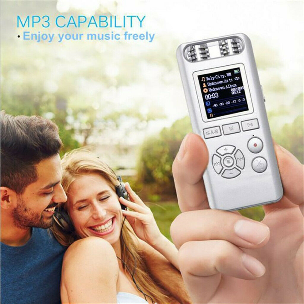 Digital Sound Voice Recorder 8GB Rechargeable Dictaphone MP3 Player Record