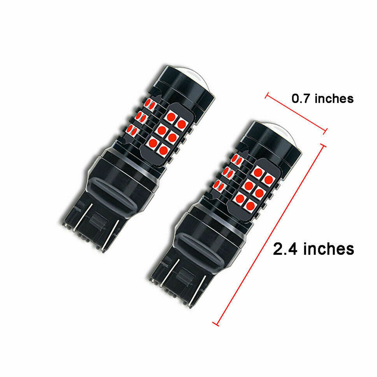 12-24V 7443 T20 W21/5W 21SMD High Power Super Red LED Brake Tail Turn Light Bulb