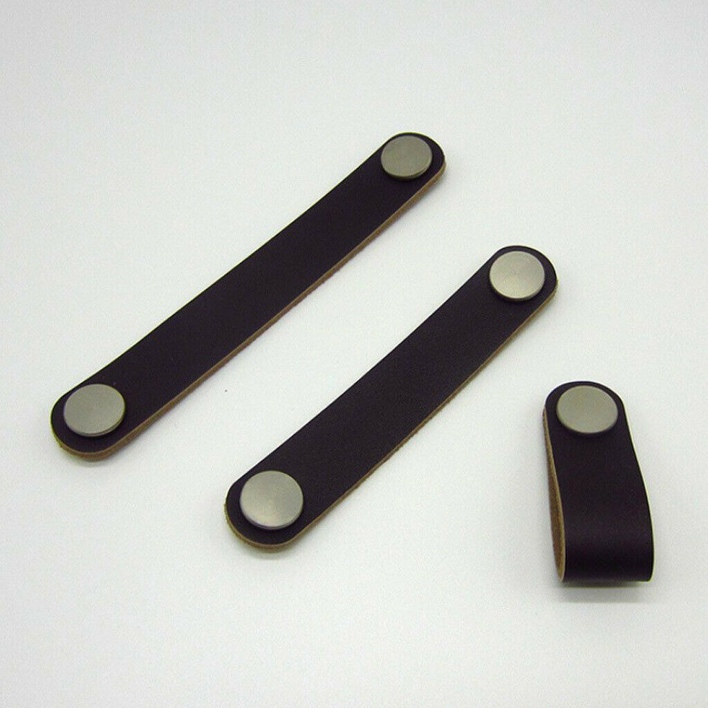 4x PU Leather Handles Cabinet Drawer Dresser Closet Replacement Suitcase Handle