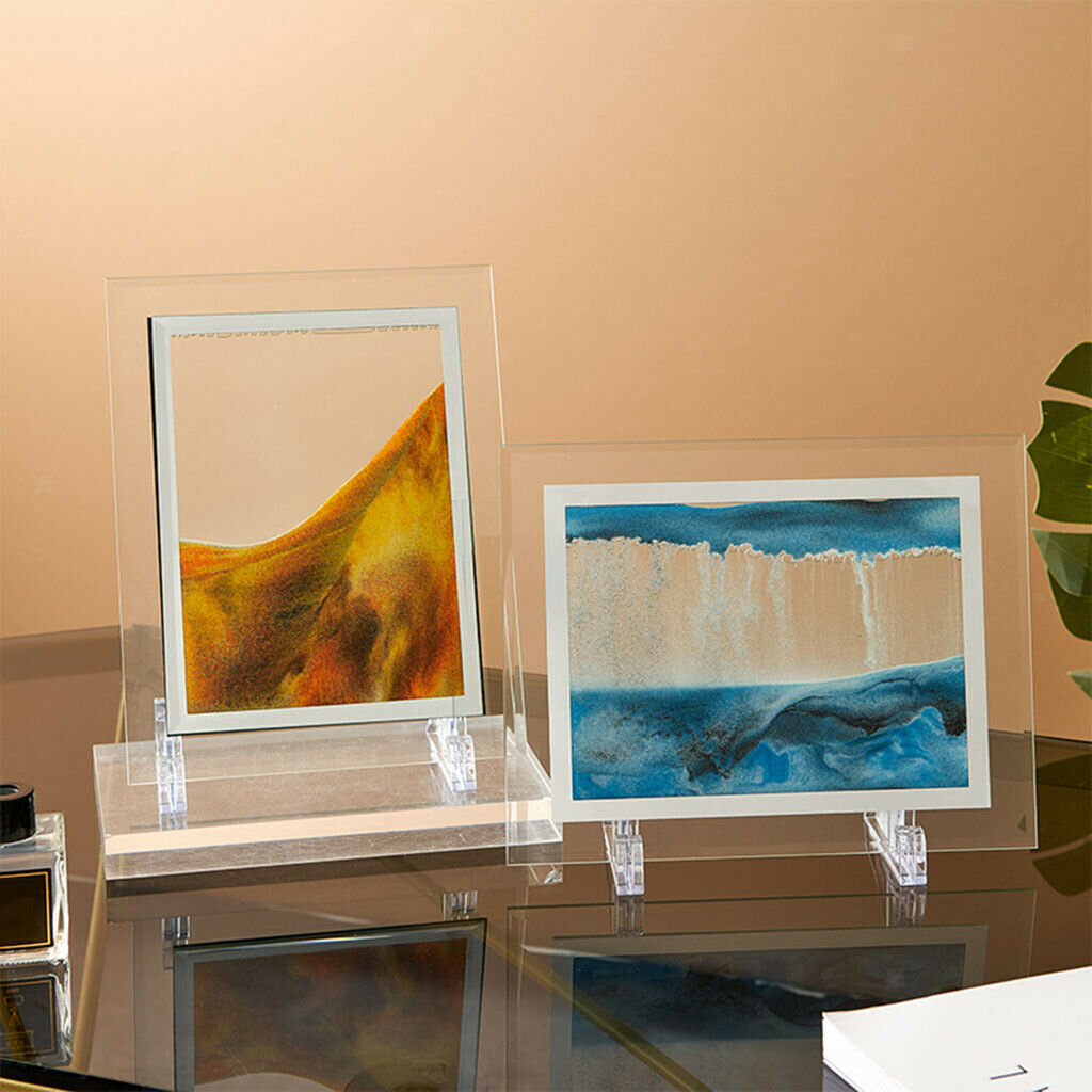 Moving Dynamic Sand Picture Flowing Sand Art Pictures 8in Sea Blue