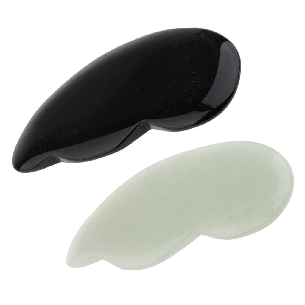 2 pcs Jade Gua Sha Board Guasha Scraping Massage Tool for Neck Face Back Arm
