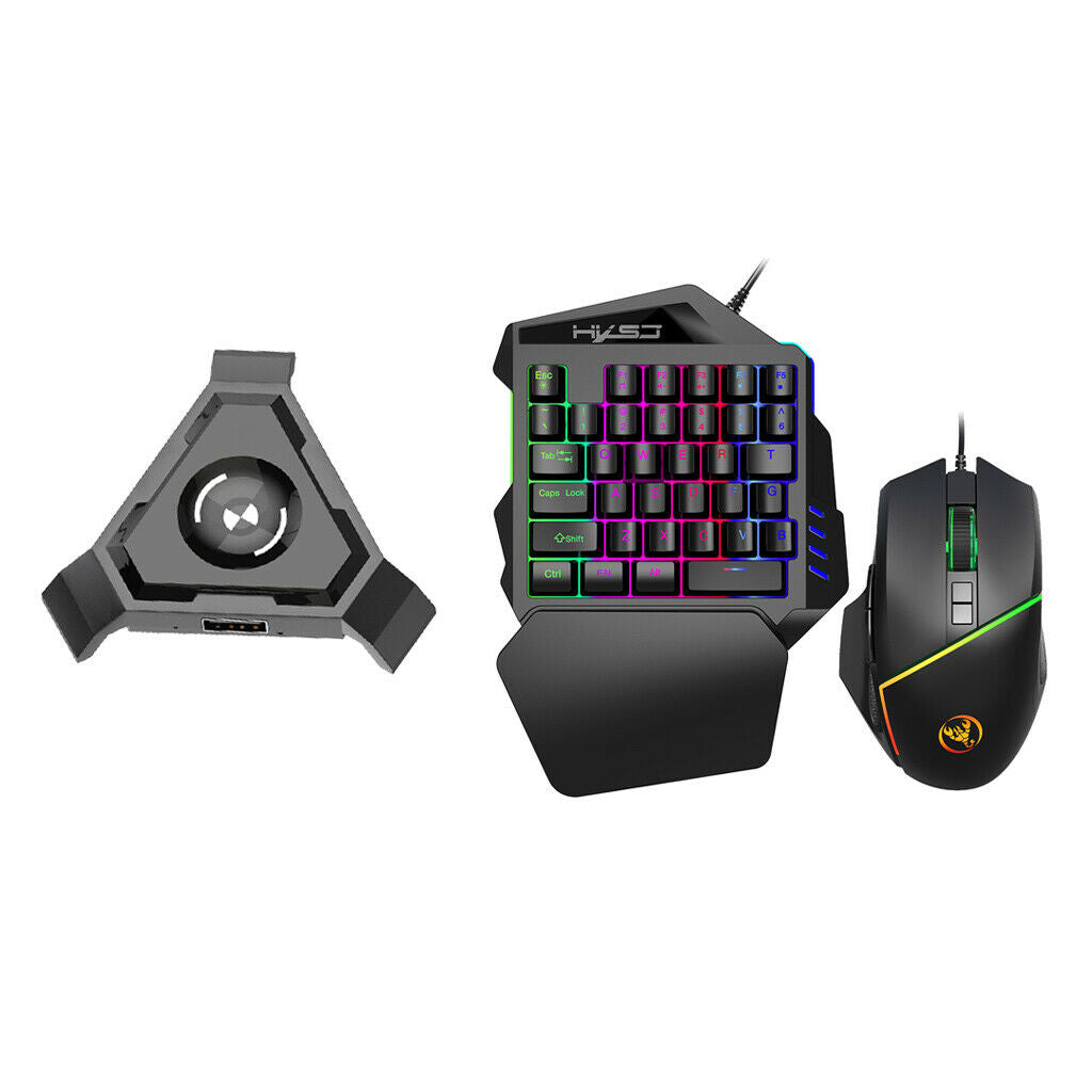 Wired Gaming 35 Keys Keyboard & Mouse Keypad with USB Adapter Converter