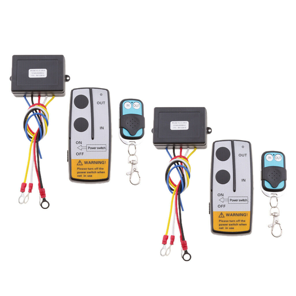 2 Pieces Heavy Duty 50ft SUV Winch Remote Receiver Automatic KLS-205/2