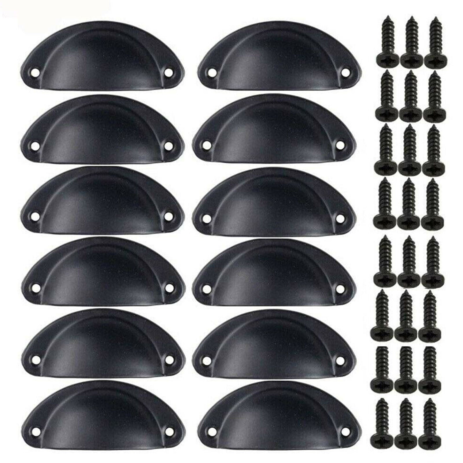 12 Pcs Cup Pull Shell Handles Kitchen Cupboard Cabinet Door Furniture Drawer