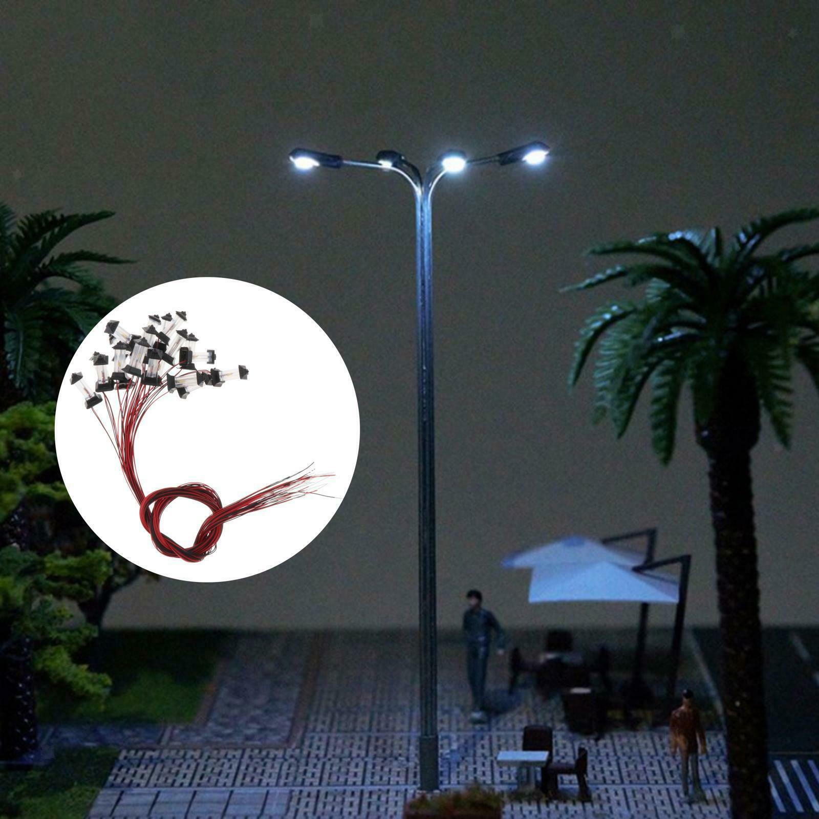 20x Lawn LED Light Railroad Micro Landscape Warm Light Lamppost 1:100-1:500