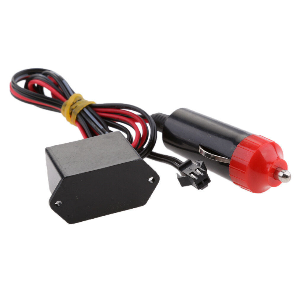 Car Party White Neon Cold Light EL Wire Strip and 12V Drive Inverter 5M