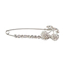 Crystal Large Safety Pin Brooch Cherry Shape Scarf Coat Gown Clip Collar Pin