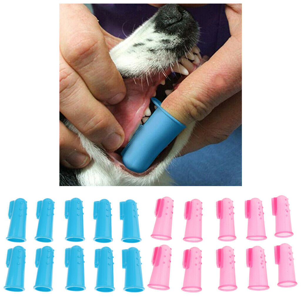 20-Pack Silicone Finger Toothbrush for Dogs Prevent Gum Disease Cat Kitten