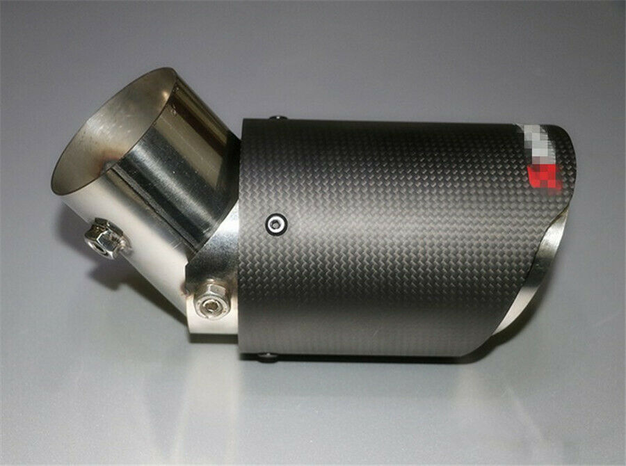 1x Adjustable Angle Carbon Fiber Matt Car Exhaust Pipe Universal 2.5'' in 4''out