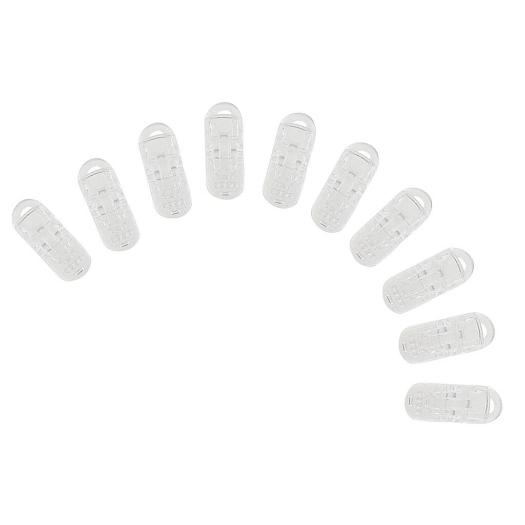 10Pcs Clear Plastic Dummy Badge Clips Suspender Soother Pacifier Holders