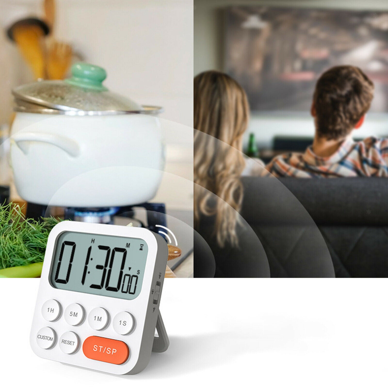 Display Digital Kitchen Timer Egg Cooking Gym Countertop Clock Time Counting
