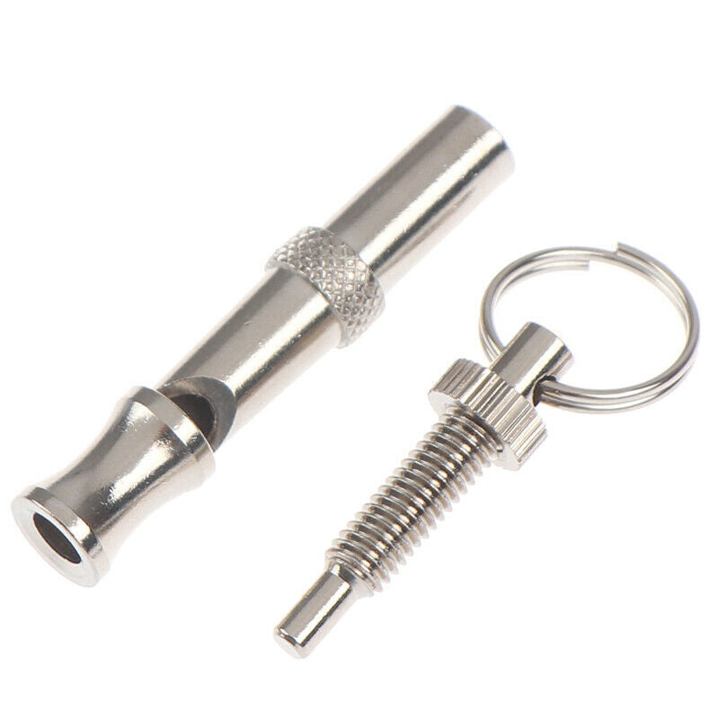 2 PCS SET  Pet Dog Training Whistle Dog Supplies SilverJ..l8