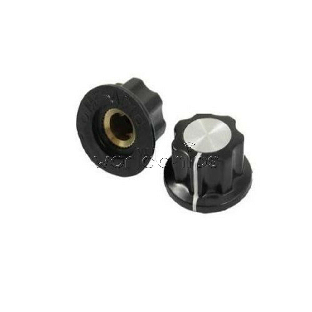 5PCS Adjustable Turn 16mm Top 6mm Shaft Insert Dia Potentiometer Rotary Knobs