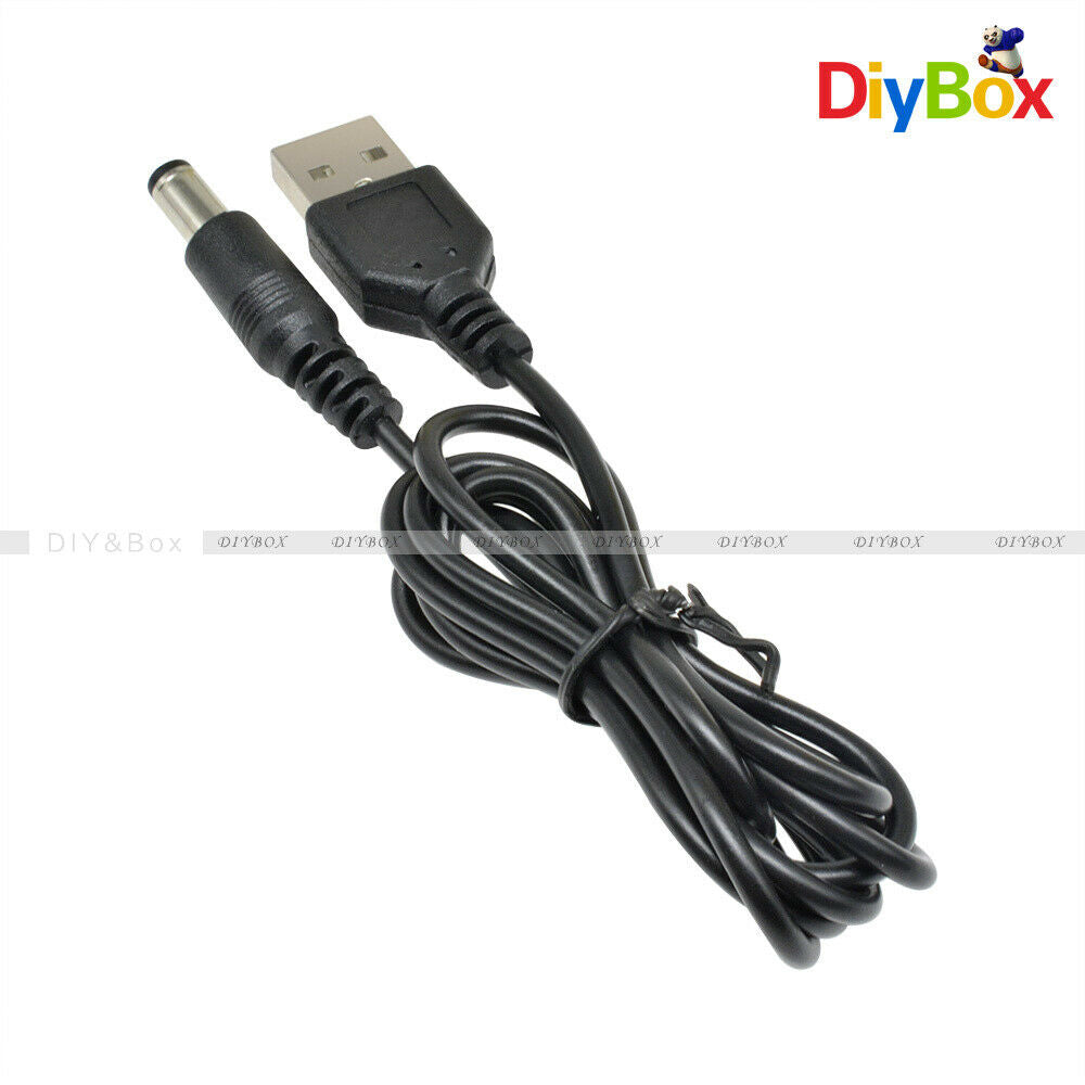 USB 2.0 Male A To DC 5.5mm x 2.1mm Plug DC Power Supply Cord Socket Cable D