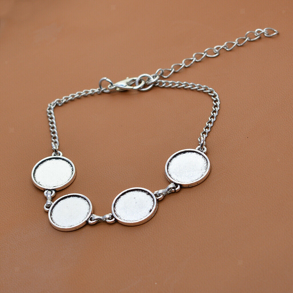 50Pc Blank Bezel Pendants Blanks Base Settings Tray for Jewelry Making 12mm