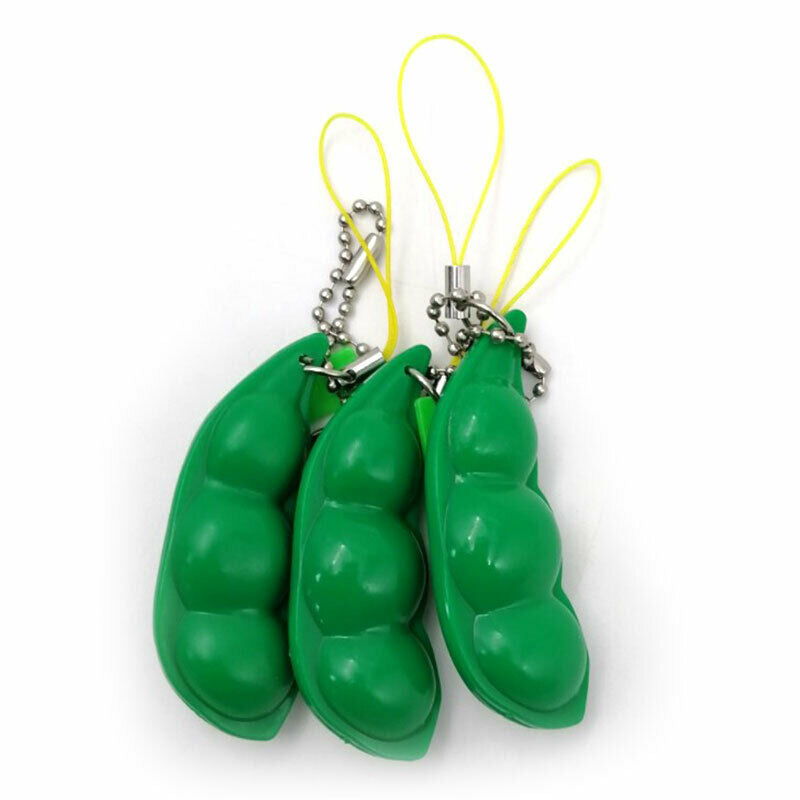 Portable Peas In A Pod Keyring Edamame Keychain Cute Bean Unzip The ToyS FkG XC