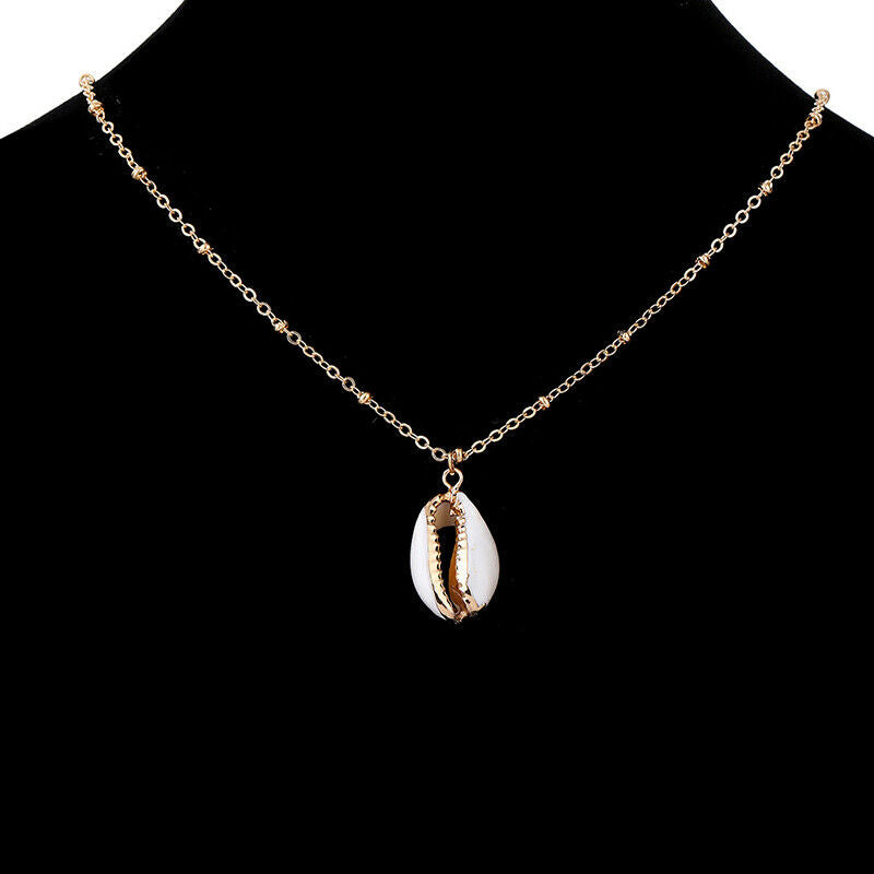 Natural Bohemian Beach Sea Shell Cowrie Pendant Charm Chain Necklace Jewelr Lt