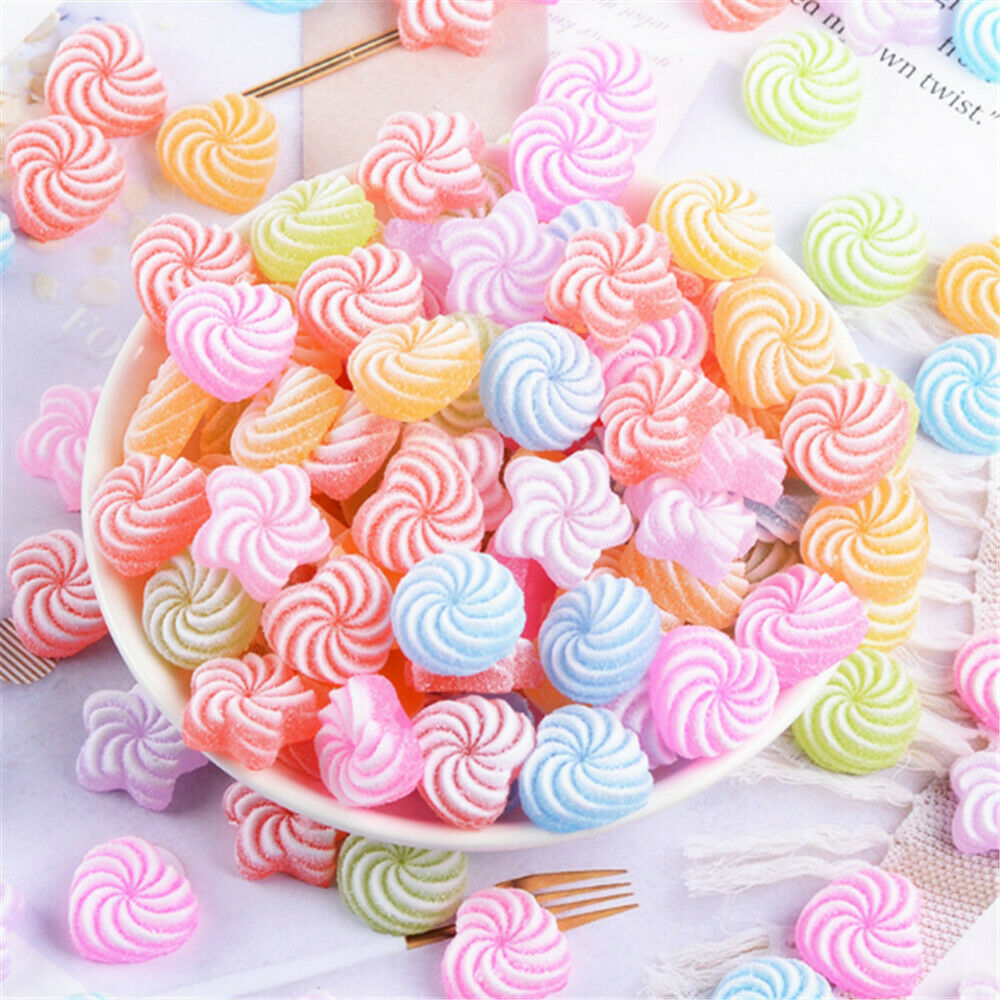 20 pcs Mixed Shape Jelly Drops Craft Embellishments Jewelry Charms Slime 16mm