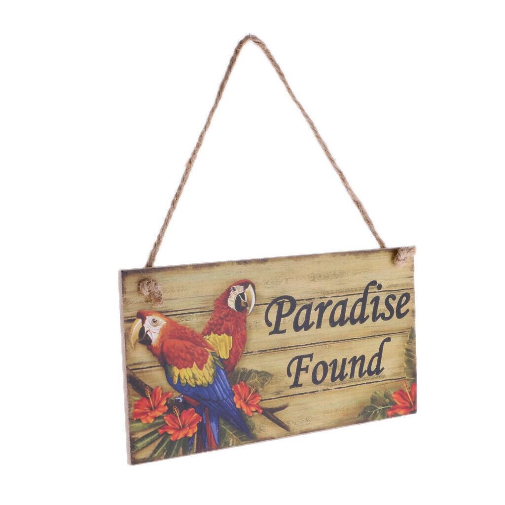 Welcome to Paradise/Paradise Found Wood Plaque with Jute Twine Hanging Sign