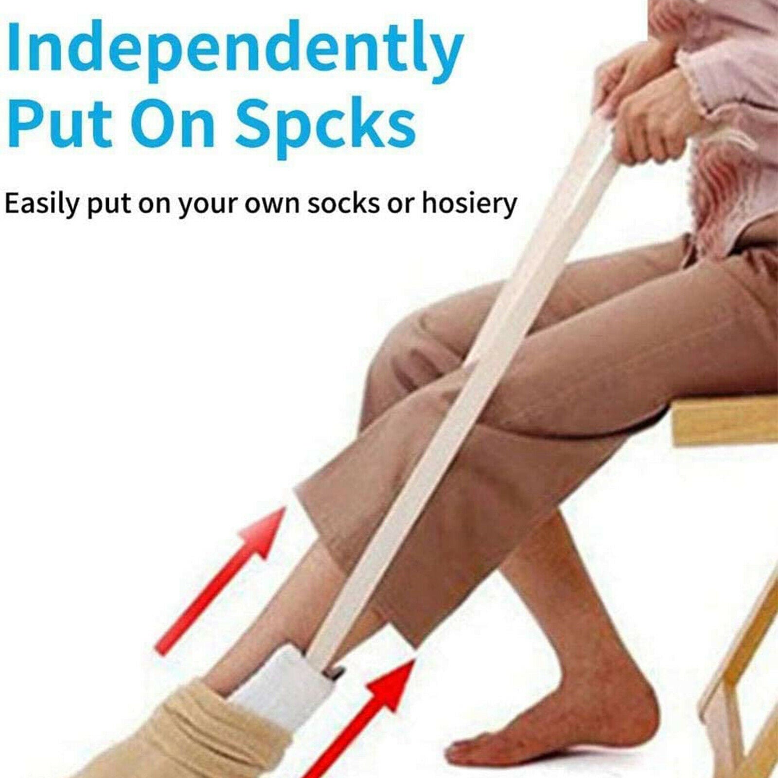 Flexible Sock Aid Kit Slider Pulling Assist Device for Putting On Socks