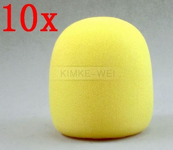 10x Yellow Handheld Stage Microphone Windscreen Foam Mic Cover Karaoke DJ 65x40