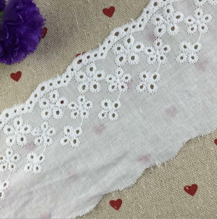 5 Yards embroidery Flower Lace Trim Wedding dress Sewing Accessories