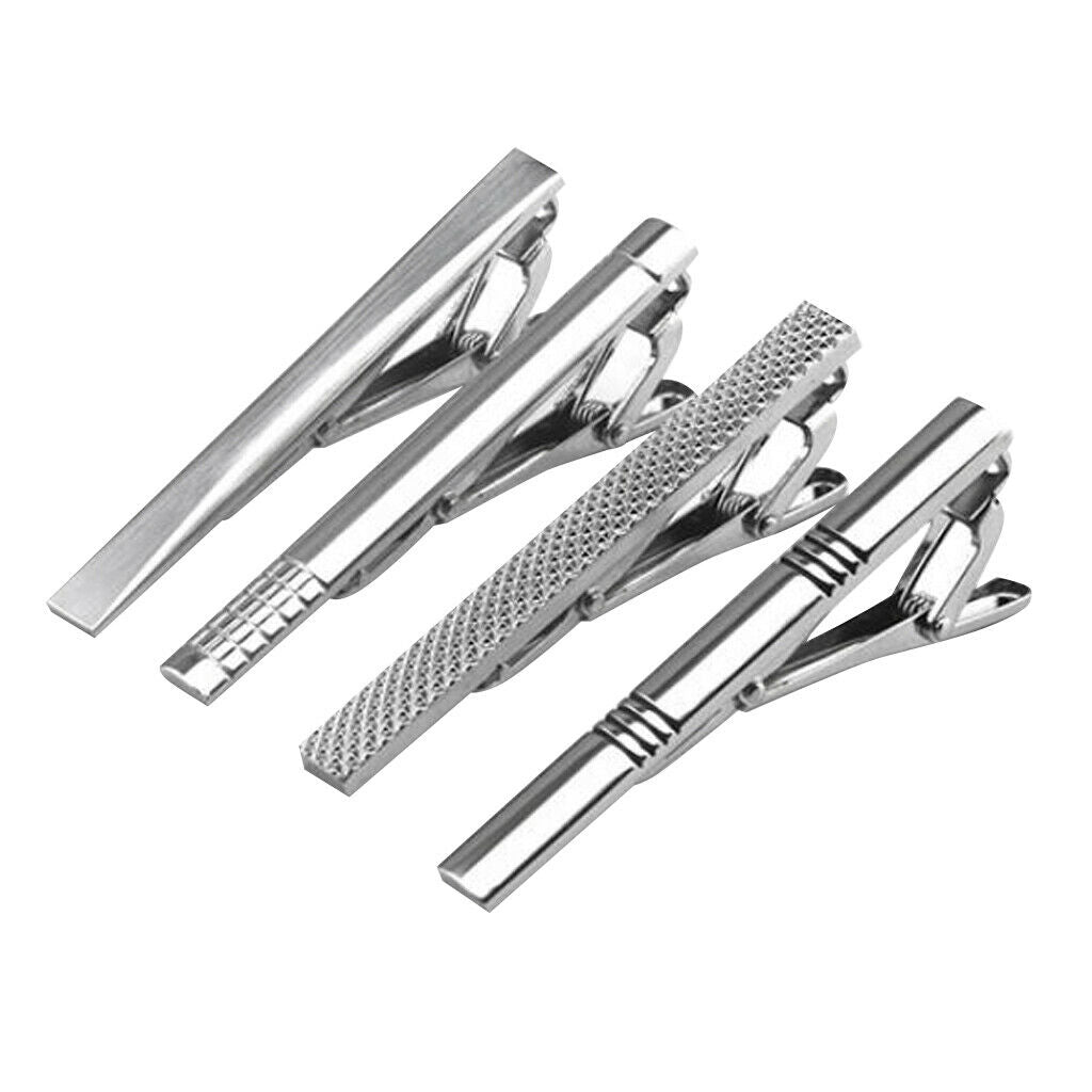 Pack of 4 tie clips / tie pins For ties in