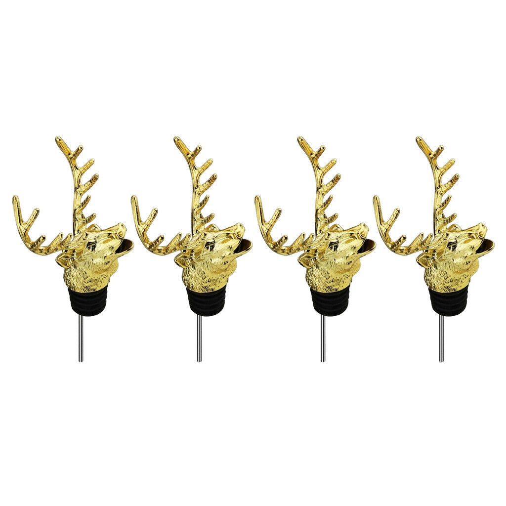 4 Packs Metal Unique Wine Bottle Caps Aerators Liquor Pourer Bar Party