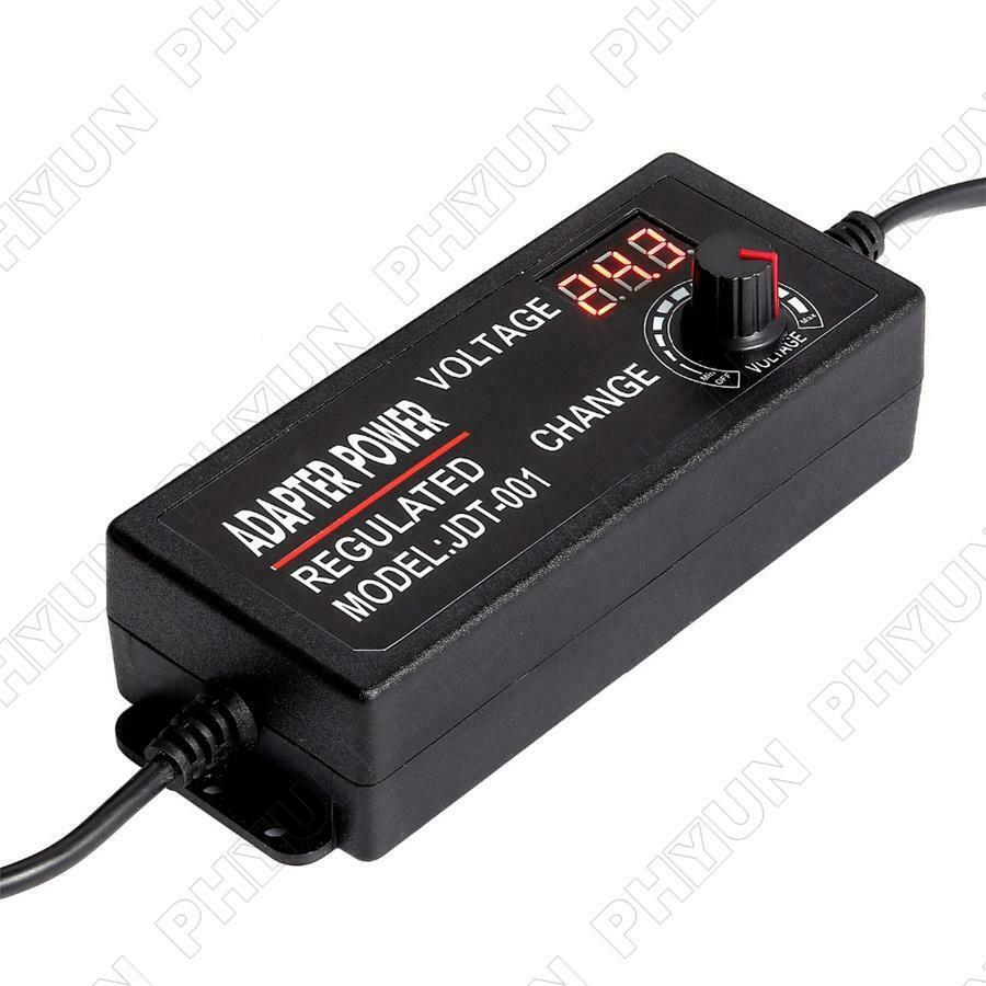 Adjustable Voltage 3V to 12V 5A AC DC Switch Power Supply Adapter w/ LED Display