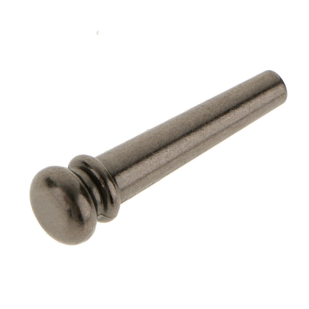 2x 6 Pieces Guitar Bridge Pin Peg Nail Metal End Pins for Repair Parts Black