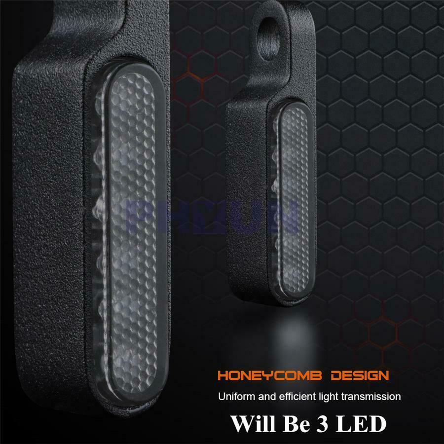 2Pcs 8mm 12V LED Motorcycle Smoke Turn Signals Indicators Blinker Light Flashing