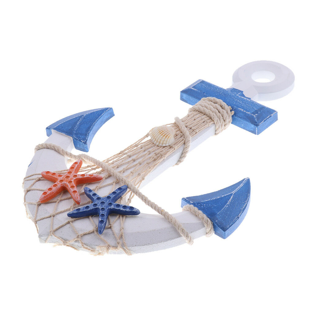 Wooden Anchor Wall Plaque Nautical Beach Tropical Decorative Wall Ornament#2
