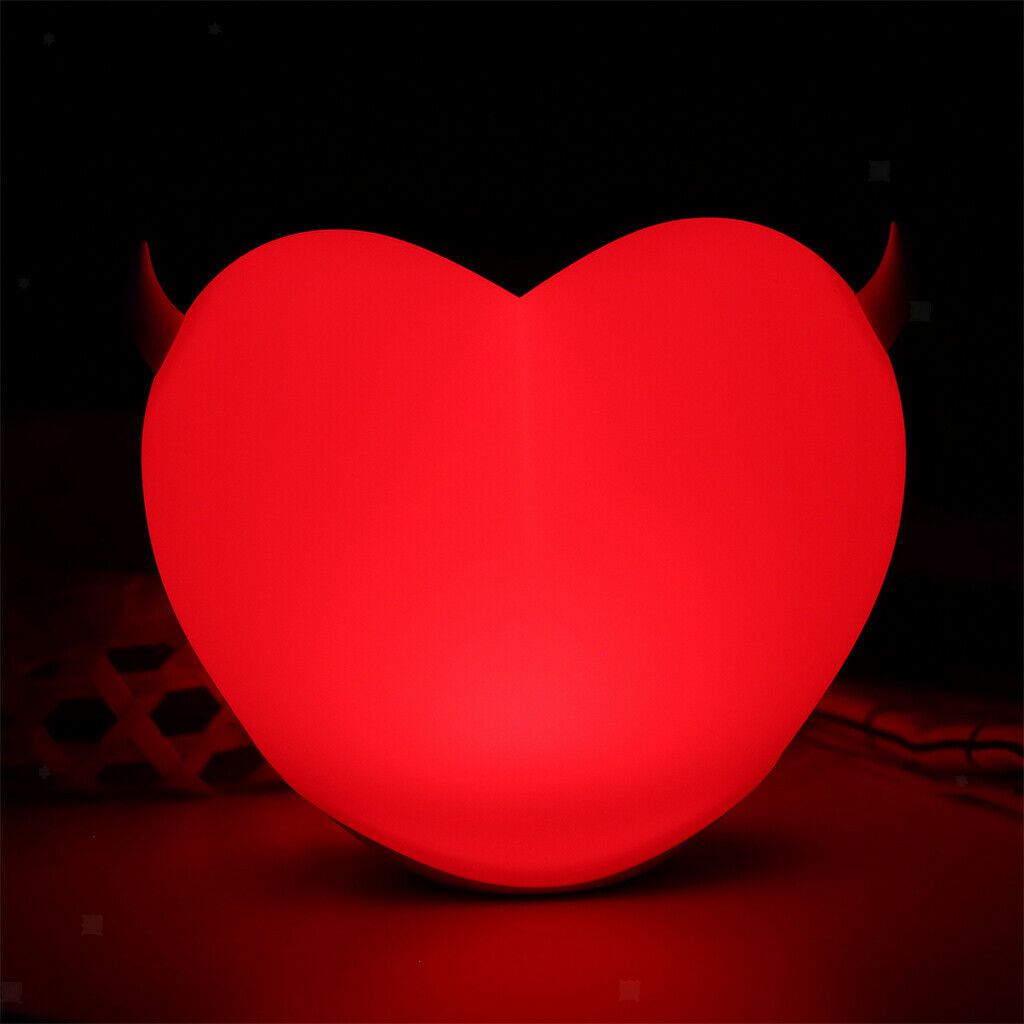 Stuffed Heart Shaped Night Light Colorful Children Bedroom Bedside Lamp