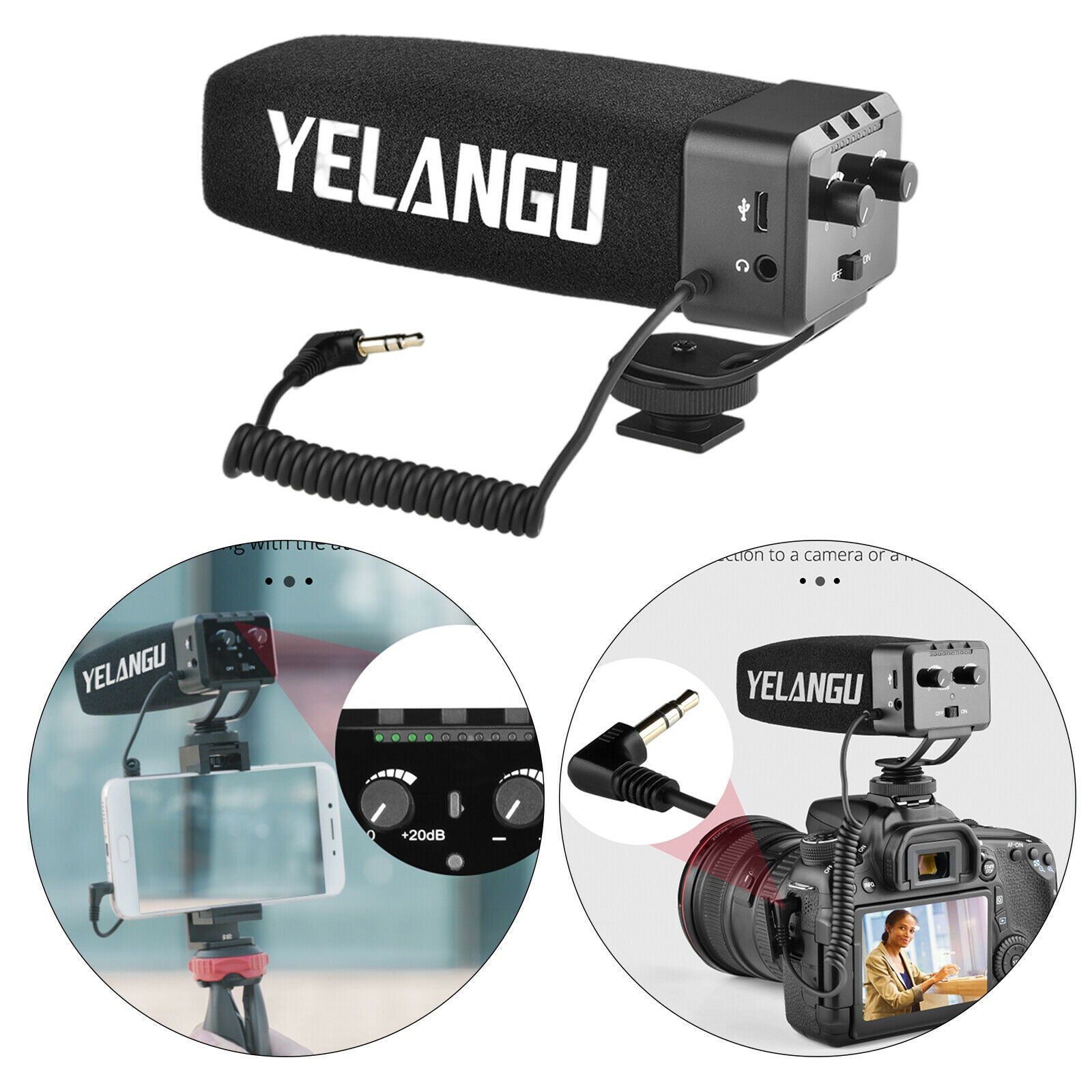 Electric Camera Microphone Recording Video Mic for Camera DSLR Vlogging