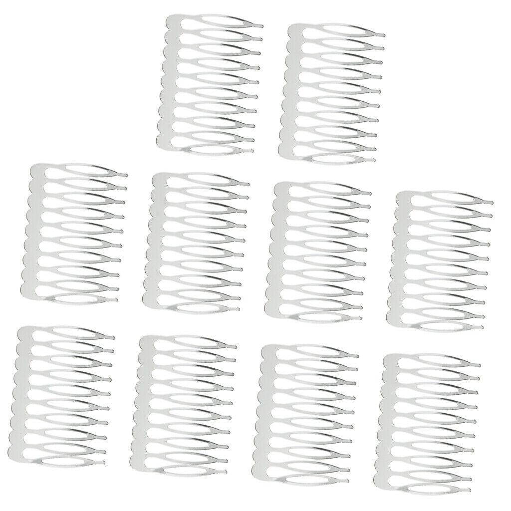 10pcs Hair Clip Hair Comb Pin Barrette Wedding Veil Wire Metal Comb Hair DIY
