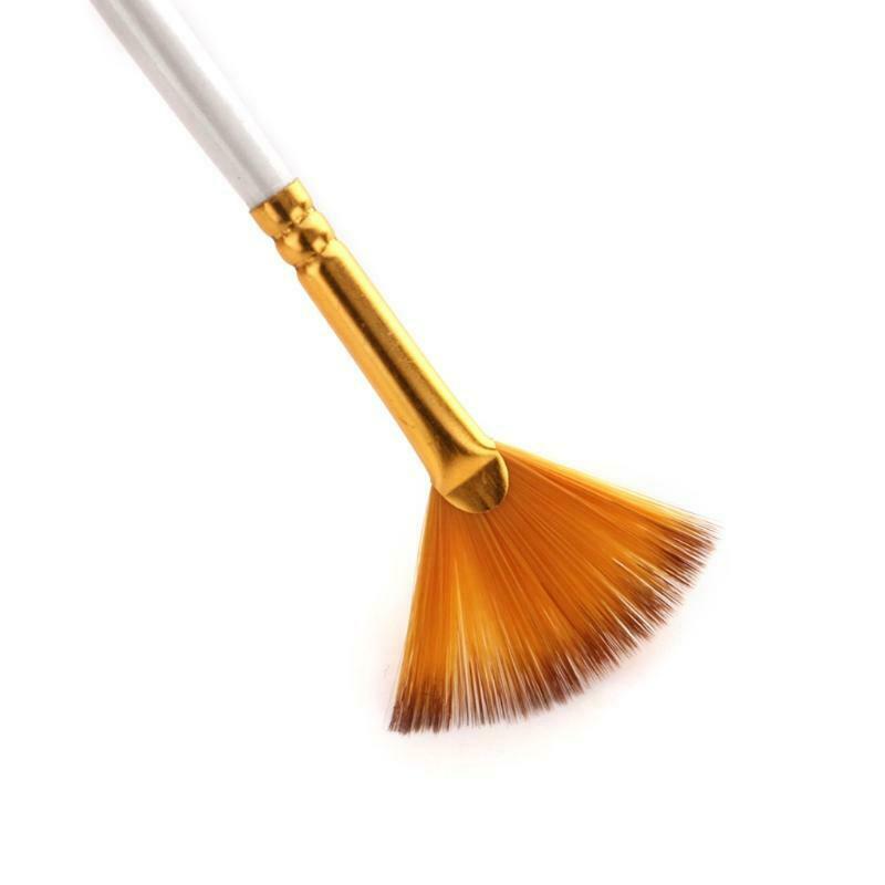13pcs Nylon Hair Wooden Handle Watercolor Paint Brush Pen Oil Acrylic Painting