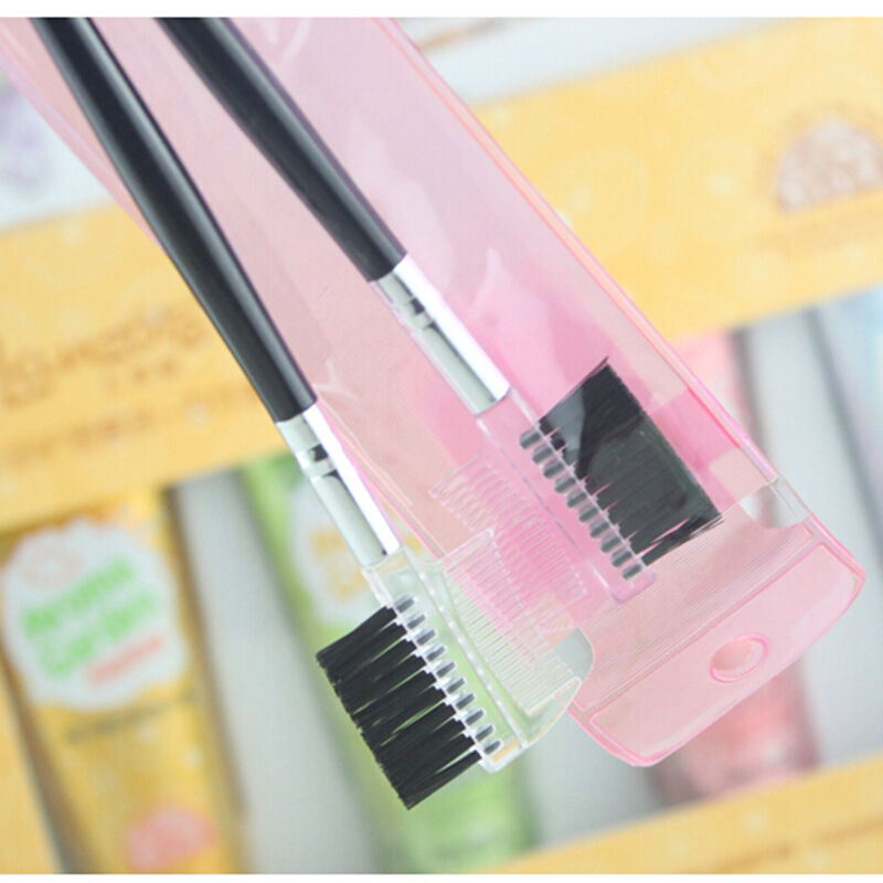 2016 Eyebrow Eyelash Dual-Comb Extension Brush Comb Cosmetic Makeup Tool  Y1 NC