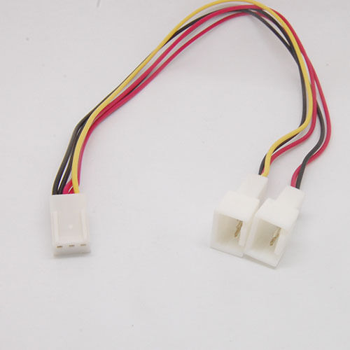 2pcs 3 Pin Fan Power Splitter Cable Lead 1 Female to 2 x Male 25cm Motherboard