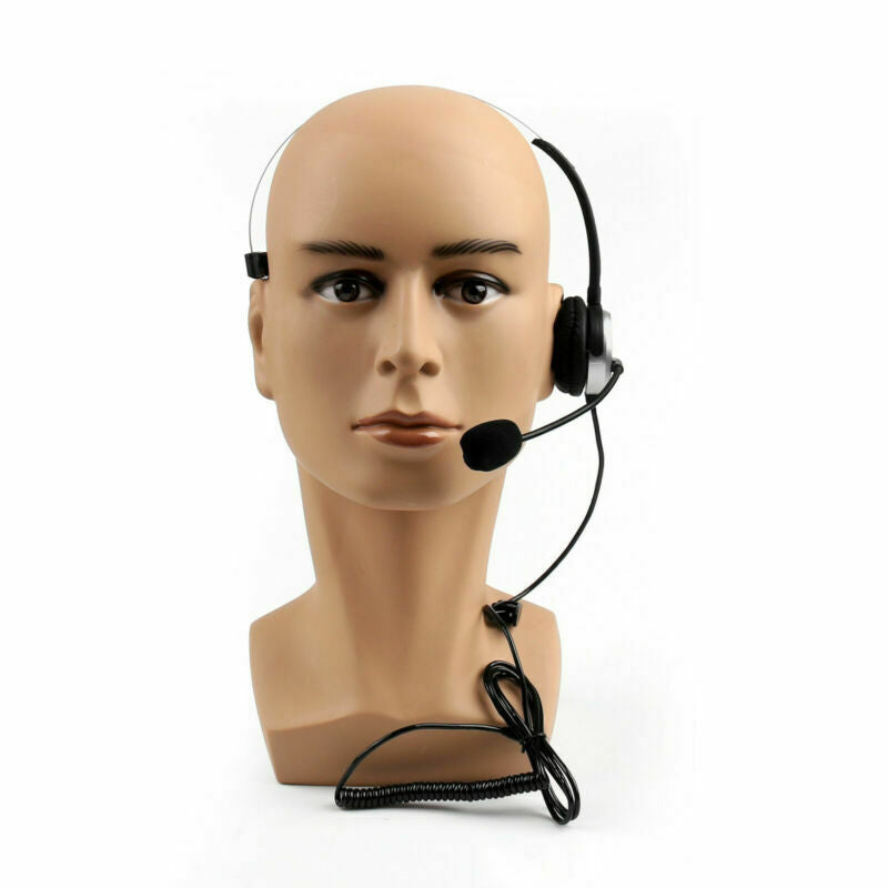 5x 4 Wired RJ9 Call Center Corded Operator Telephone Mic Headset Monaural Sil