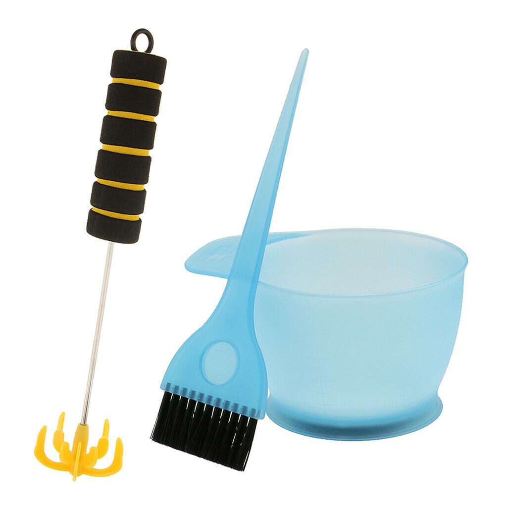 Salon Hair Color Bowl Brush Stirrer Set Highlighting Lowlight Tint Tool