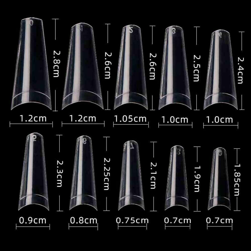 Decor Beauty Acrylic Gel Nail False Nails Nail Art Tips Half Cover C Curve