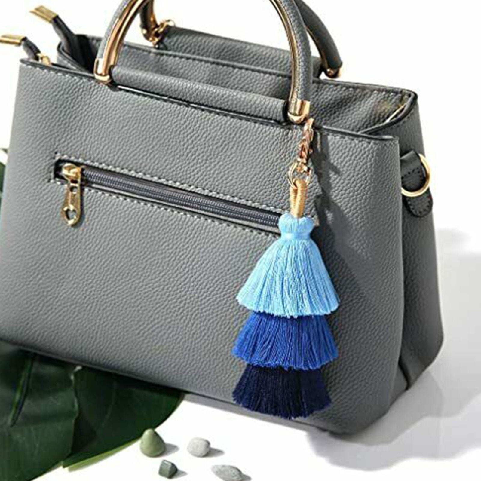 3PCS Colorful Tassel Bag Charm Key Chain Handmade Cute Keychains for Women