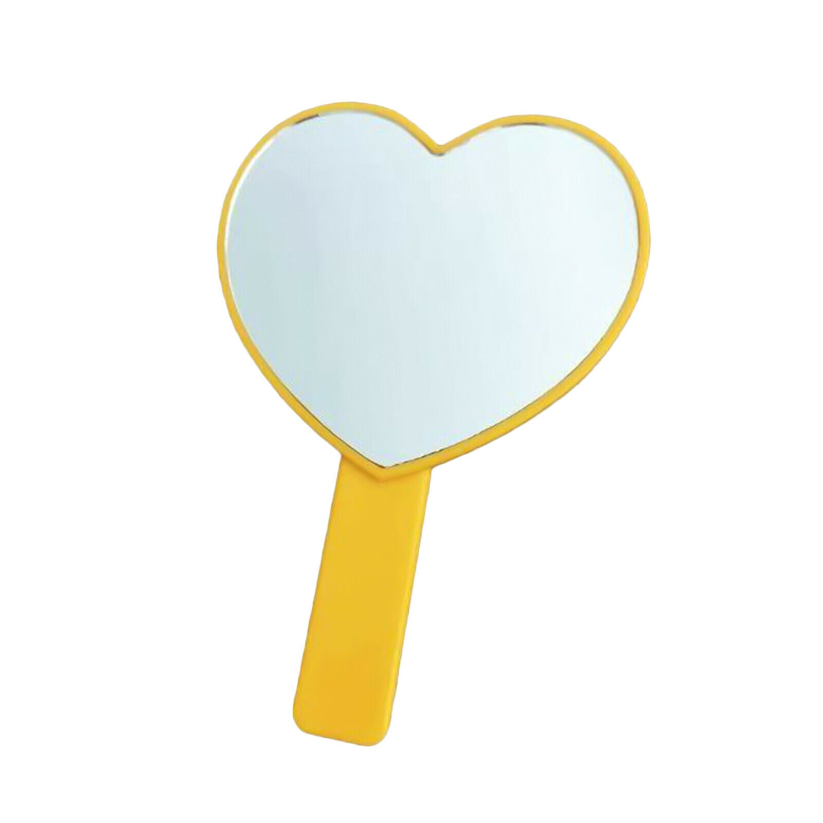 Cute Heart Shaped Mirror Beauty Single Side Look Adorable Design Yellow