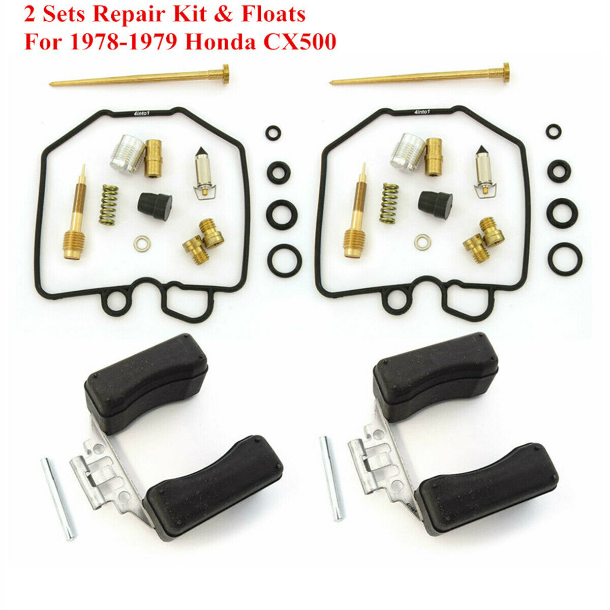 2 Sets of Carburetor Reconstruction Kits + Floats For CX500 CX500D 1978-1979