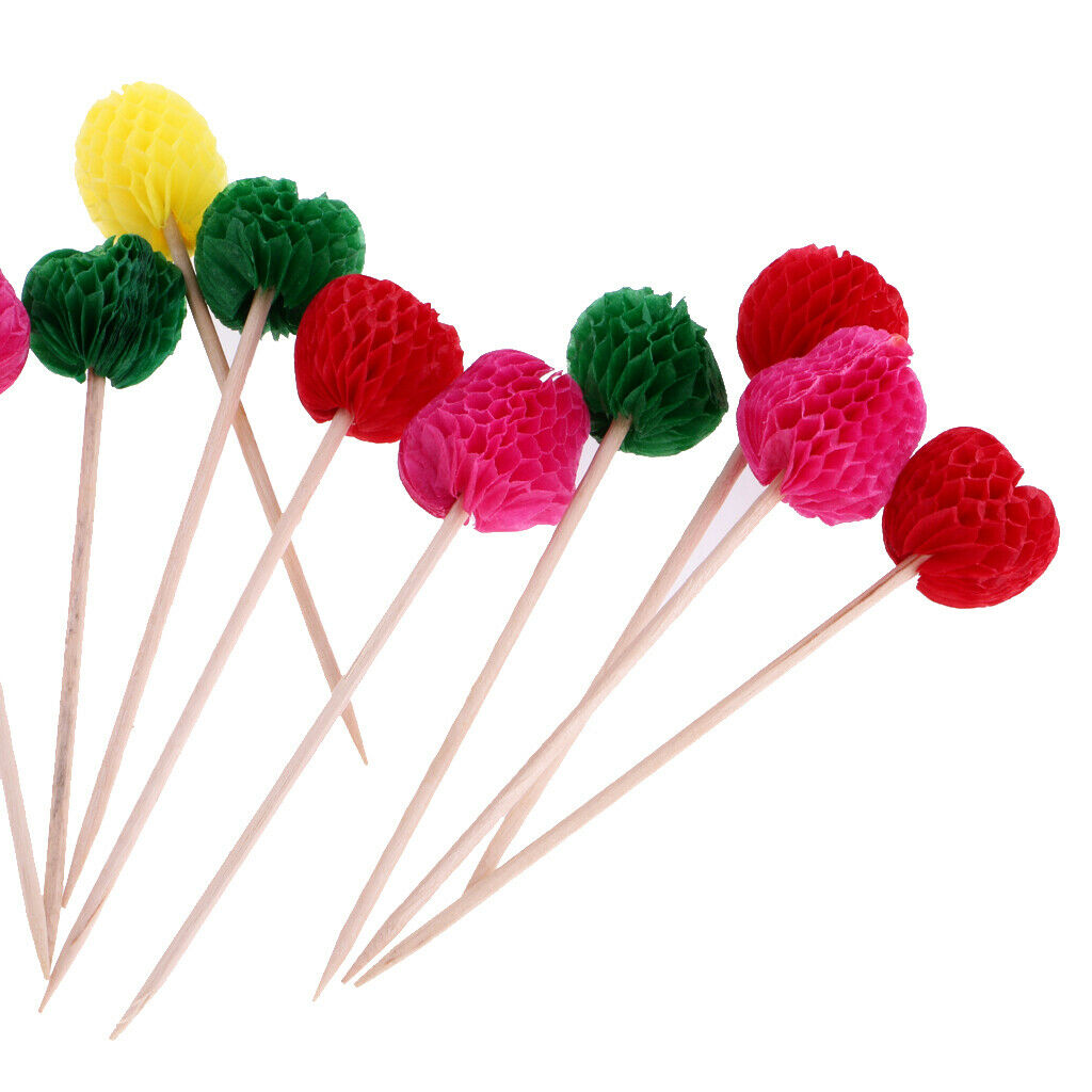 Approx.50pcs Honeycomb Fruit Style Umbrellas Picks Cocktail Party Food Picks