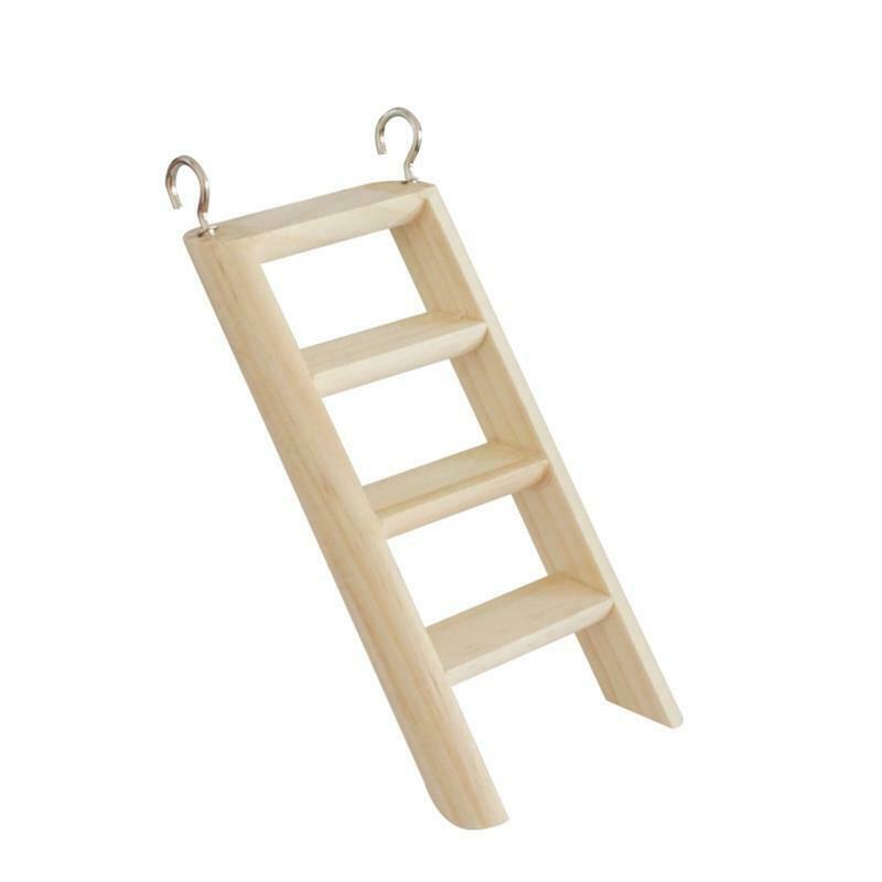 Hamster Climbing Ladder Wood Bridge with Hook for Guinea Pig Rat Hedgehog Gerbil