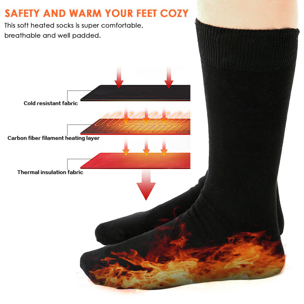 Elastic Heating Socks Rechargeable Battery Electric Heating Warm Sock Outdoor