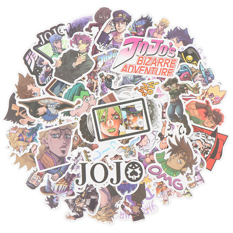 50Pcs Jojos Bizzare Adventure Stickers For Motorcycle Laptop Bicycle Skatebo^DD